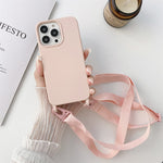 Custodia protettiva in silicone con cordino per iPhone 11 Pro
