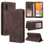 Custodia in pelle flip orizzontale con chiusura a ventosa semplice con supporto e slot per schede e portafoglio, For Samsung Galaxy A01 EU Version, For Samsung Galaxy A02, For Samsung Galaxy A02s, For Samsung Galaxy A11 EU Version                      ...