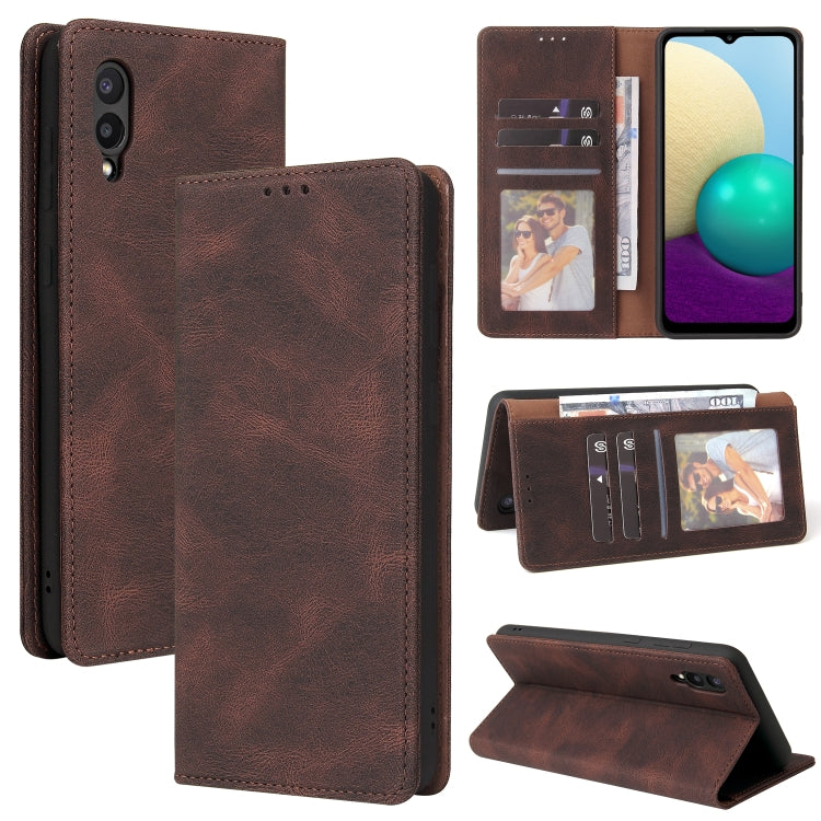 Custodia in pelle flip orizzontale con chiusura a ventosa semplice con supporto e slot per schede e portafoglio, For Samsung Galaxy A01 EU Version, For Samsung Galaxy A02, For Samsung Galaxy A02s, For Samsung Galaxy A11 EU Version                      ...