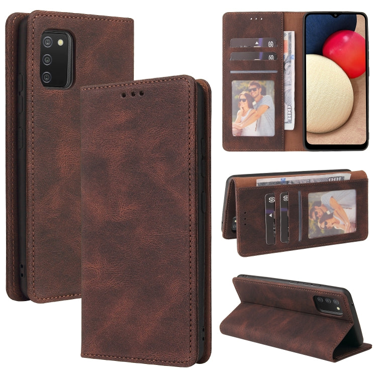 Custodia in pelle flip orizzontale con chiusura a ventosa semplice con supporto e slot per schede e portafoglio, For Samsung Galaxy A01 EU Version, For Samsung Galaxy A02, For Samsung Galaxy A02s, For Samsung Galaxy A11 EU Version                      ...