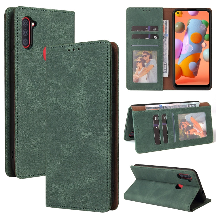 Custodia in pelle flip orizzontale con chiusura a ventosa semplice con supporto e slot per schede e portafoglio, For Samsung Galaxy A01 EU Version, For Samsung Galaxy A02, For Samsung Galaxy A02s, For Samsung Galaxy A11 EU Version                      ...
