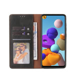 Custodia in pelle flip orizzontale con chiusura a ventosa semplice con supporto e slot per schede e portafoglio, For Samsung Galaxy A21s, For Samsung Galaxy A21 EU Version, For Samsung Galaxy A22 5G, For Samsung Galaxy A31, For Samsung Galaxy A32      ...