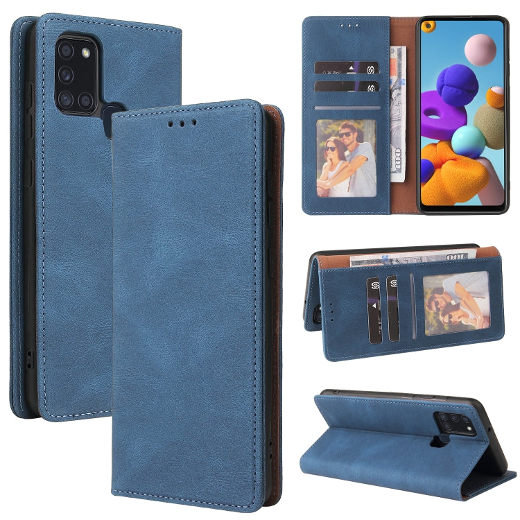 Custodia in pelle flip orizzontale con chiusura a ventosa semplice con supporto e slot per schede e portafoglio, For Samsung Galaxy A21s, For Samsung Galaxy A21 EU Version, For Samsung Galaxy A22 5G, For Samsung Galaxy A31, For Samsung Galaxy A32      ...