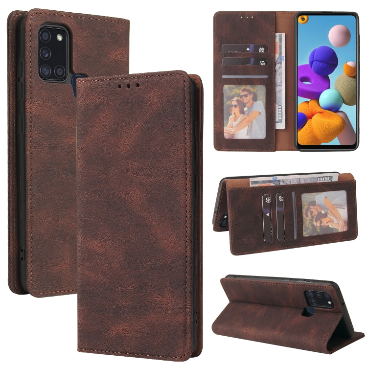 Custodia in pelle flip orizzontale con chiusura a ventosa semplice con supporto e slot per schede e portafoglio, For Samsung Galaxy A21s, For Samsung Galaxy A21 EU Version, For Samsung Galaxy A22 5G, For Samsung Galaxy A31, For Samsung Galaxy A32      ...