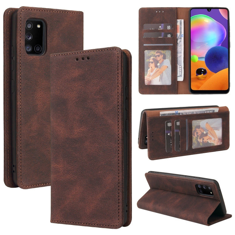 Custodia in pelle flip orizzontale con chiusura a ventosa semplice con supporto e slot per schede e portafoglio, For Samsung Galaxy A21s, For Samsung Galaxy A21 EU Version, For Samsung Galaxy A22 5G, For Samsung Galaxy A31, For Samsung Galaxy A32      ...