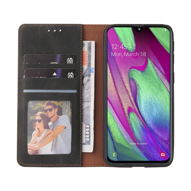 Custodia in pelle flip orizzontale con chiusura a ventosa semplice con supporto e slot per schede e portafoglio, For Samsung Galaxy A40, For Samsung Galaxy A42 5G, For Samsung Galaxy A50, For Samsung Galaxy A51, For Samsung Galaxy A51 5G               ...