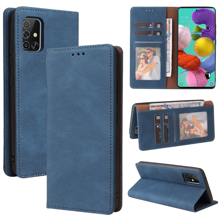 Custodia in pelle flip orizzontale con chiusura a ventosa semplice con supporto e slot per schede e portafoglio, For Samsung Galaxy A40, For Samsung Galaxy A42 5G, For Samsung Galaxy A50, For Samsung Galaxy A51, For Samsung Galaxy A51 5G               ...
