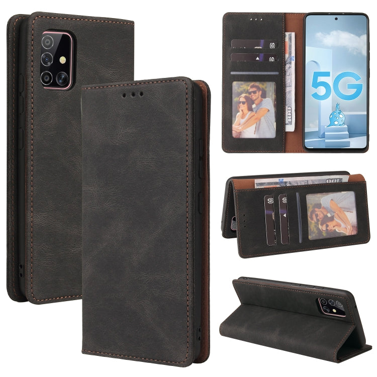 Custodia in pelle flip orizzontale con chiusura a ventosa semplice con supporto e slot per schede e portafoglio, For Samsung Galaxy A40, For Samsung Galaxy A42 5G, For Samsung Galaxy A50, For Samsung Galaxy A51, For Samsung Galaxy A51 5G               ...