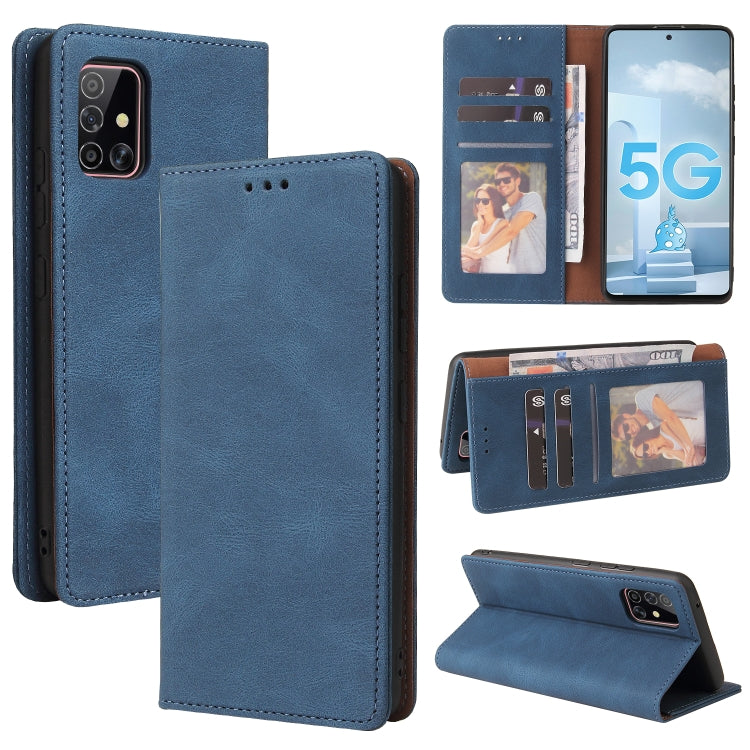 Custodia in pelle flip orizzontale con chiusura a ventosa semplice con supporto e slot per schede e portafoglio, For Samsung Galaxy A40, For Samsung Galaxy A42 5G, For Samsung Galaxy A50, For Samsung Galaxy A51, For Samsung Galaxy A51 5G               ...