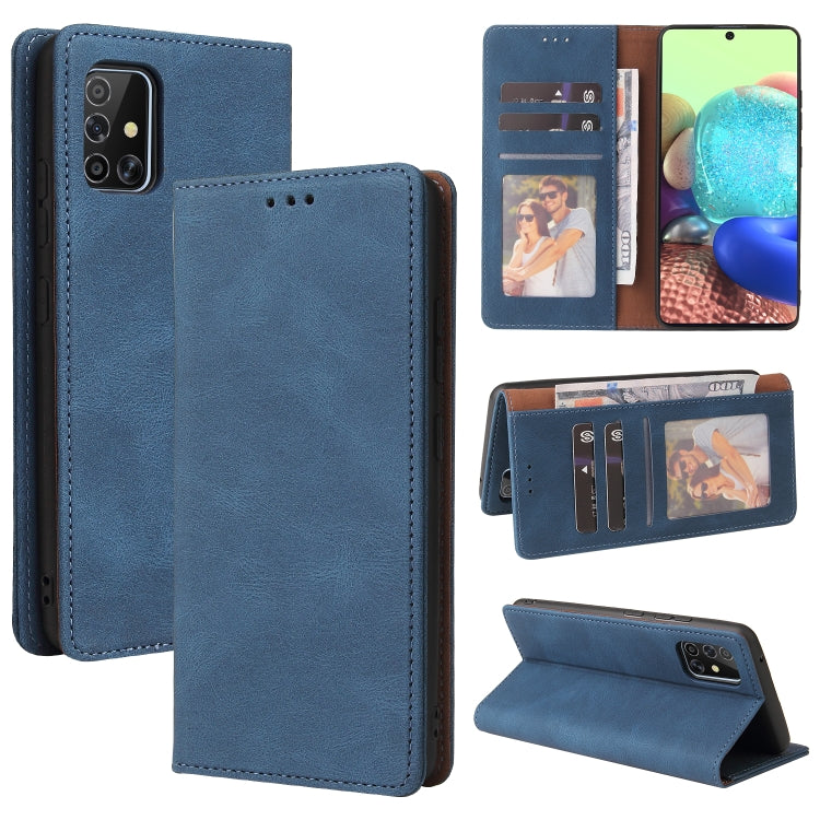 Custodia in pelle flip orizzontale con chiusura a ventosa semplice con supporto e slot per schede e portafoglio, For Samsung Galaxy A70, For Samsung Galaxy A71, For Samsung Galaxy A71 5G, For Samsung Galaxy A72 5G / 4G, For Samsung Galaxy A82          ...