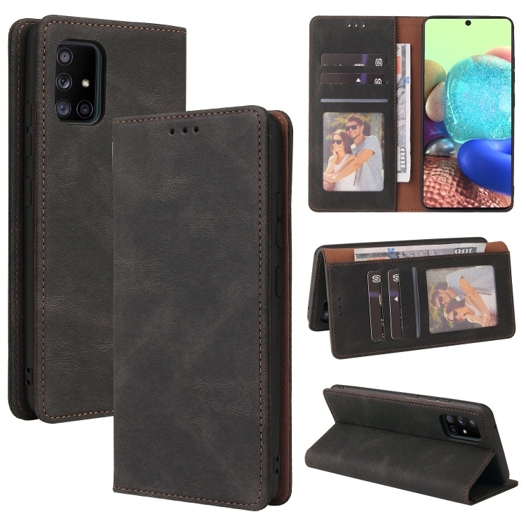 Custodia in pelle flip orizzontale con chiusura a ventosa semplice con supporto e slot per schede e portafoglio, For Samsung Galaxy A70, For Samsung Galaxy A71, For Samsung Galaxy A71 5G, For Samsung Galaxy A72 5G / 4G, For Samsung Galaxy A82          ...