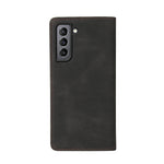 Custodia in pelle flip orizzontale con chiusura a ventosa semplice con supporto e slot per schede e portafoglio, For Samsung Galaxy S21+ 5G
