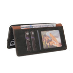 Custodia in pelle flip orizzontale con chiusura a ventosa semplice con supporto e slot per schede e portafoglio, For Samsung Galaxy S21+ 5G
