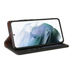 Custodia in pelle flip orizzontale con chiusura a ventosa semplice con supporto e slot per schede e portafoglio, For Samsung Galaxy S21+ 5G