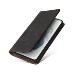 Custodia in pelle flip orizzontale con chiusura a ventosa semplice con supporto e slot per schede e portafoglio, For Samsung Galaxy S21+ 5G