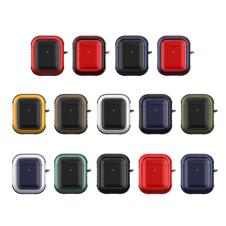 Auricolari wireless Custodia protettiva antiurto in TPU + PC con moschettone, For AirPods 1 / 2