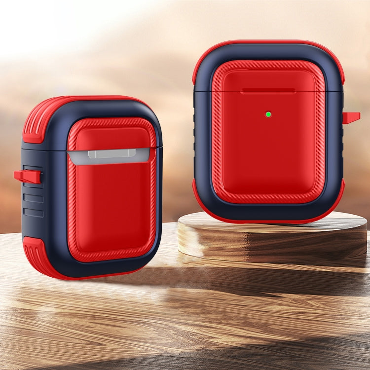 Auricolari wireless Custodia protettiva antiurto in TPU + PC con moschettone, For AirPods 1 / 2