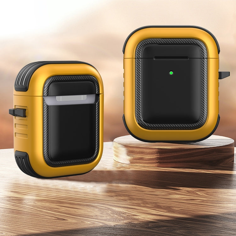 Auricolari wireless Custodia protettiva antiurto in TPU + PC con moschettone, For AirPods 1 / 2