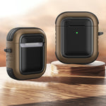 Auricolari wireless Custodia protettiva antiurto in TPU + PC con moschettone, For AirPods 1 / 2