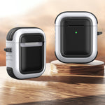 Auricolari wireless Custodia protettiva antiurto in TPU + PC con moschettone, For AirPods 1 / 2