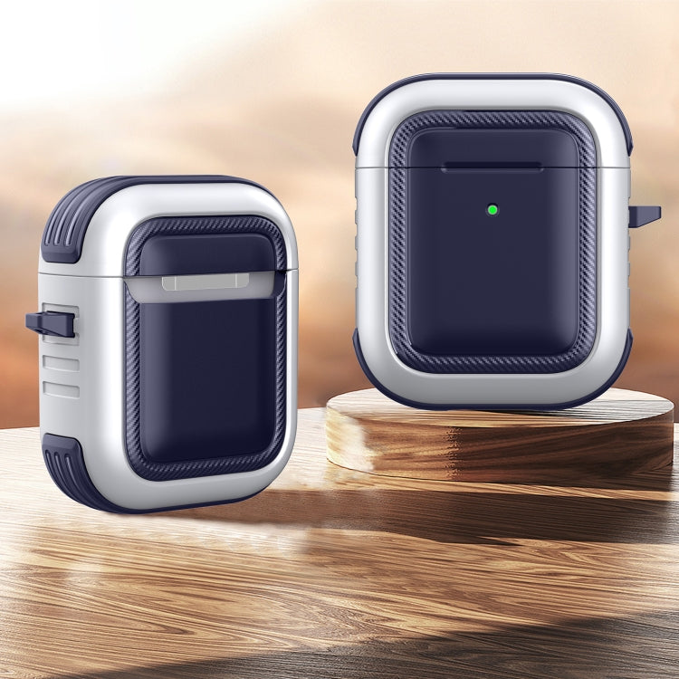 Auricolari wireless Custodia protettiva antiurto in TPU + PC con moschettone, For AirPods 1 / 2