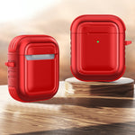 Auricolari wireless Custodia protettiva antiurto in TPU + PC con moschettone, For AirPods 1 / 2