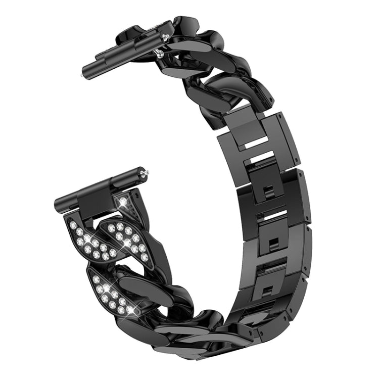 Cinturino di ricambio per catena in denim con diamanti a fila singola universale da 22 mm, For Garmin Vivoactive 4 / Venu 2