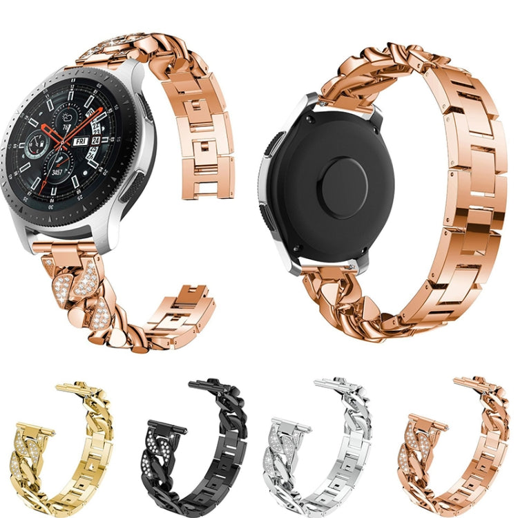 Cinturino di ricambio per catena in denim con diamanti a fila singola universale da 22 mm, For Garmin Vivoactive 4 / Venu 2