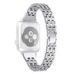 Cinturino in lega di diamanti a doppia fila, For Apple Watch Series 8&7 41mm / SE 2&6&SE&5&4 40mm / 3&2&1 38mm, For Apple Watch Series 7 41mm / 6 & SE & 5 & 4 40mm / 3 & 2 & 1 38mm, For Apple Watch Series 8&7 45mm / SE 2&6&SE&5&4 44mm / 3&2&1 42mm