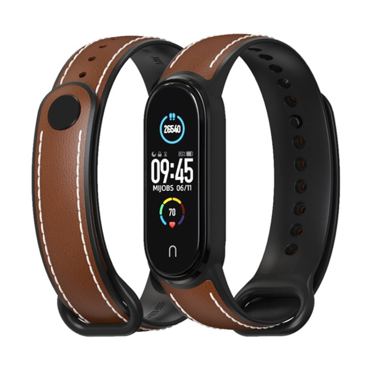Cinturino MIJOBS TPU + cinturino di ricambio in pelle, For Xiaomi Mi Band 5 / 6