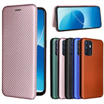 Struttura in fibra di carbonio Flip orizzontale magnetico Custodia in pelle TPU + PC + PU con slot per schede, For OPPO Reno6 4G, For Motorola Edge (2021), For Motorola Moto G60S