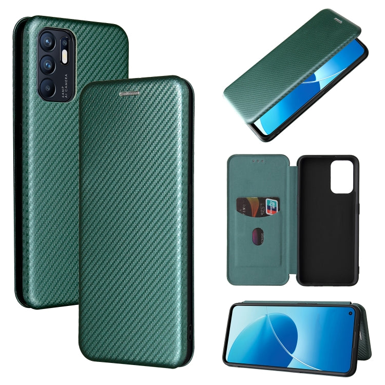 Struttura in fibra di carbonio Flip orizzontale magnetico Custodia in pelle TPU + PC + PU con slot per schede, For OPPO Reno6 4G, For Motorola Edge (2021), For Motorola Moto G60S