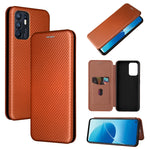 Struttura in fibra di carbonio Flip orizzontale magnetico Custodia in pelle TPU + PC + PU con slot per schede, For OPPO Reno6 4G, For Motorola Edge (2021), For Motorola Moto G60S