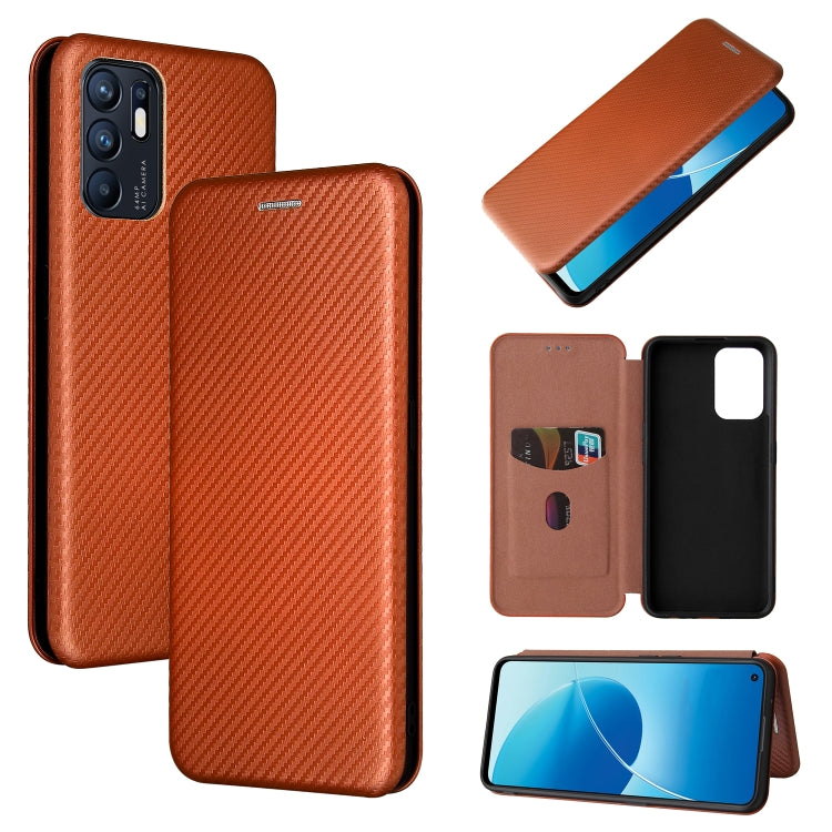 Struttura in fibra di carbonio Flip orizzontale magnetico Custodia in pelle TPU + PC + PU con slot per schede, For OPPO Reno6 4G, For Motorola Edge (2021), For Motorola Moto G60S