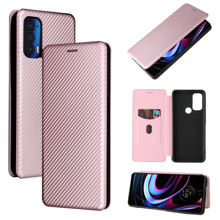 Struttura in fibra di carbonio Flip orizzontale magnetico Custodia in pelle TPU + PC + PU con slot per schede, For OPPO Reno6 4G, For Motorola Edge (2021), For Motorola Moto G60S