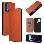 Struttura in fibra di carbonio Flip orizzontale magnetico Custodia in pelle TPU + PC + PU con slot per schede, For OPPO Reno6 4G, For Motorola Edge (2021), For Motorola Moto G60S