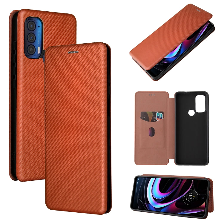 Struttura in fibra di carbonio Flip orizzontale magnetico Custodia in pelle TPU + PC + PU con slot per schede, For OPPO Reno6 4G, For Motorola Edge (2021), For Motorola Moto G60S