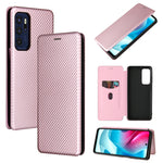 Struttura in fibra di carbonio Flip orizzontale magnetico Custodia in pelle TPU + PC + PU con slot per schede, For OPPO Reno6 4G, For Motorola Edge (2021), For Motorola Moto G60S