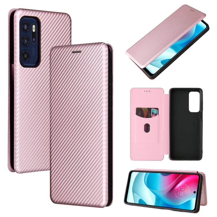 Struttura in fibra di carbonio Flip orizzontale magnetico Custodia in pelle TPU + PC + PU con slot per schede, For OPPO Reno6 4G, For Motorola Edge (2021), For Motorola Moto G60S