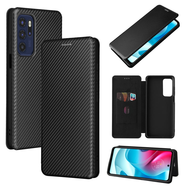 Struttura in fibra di carbonio Flip orizzontale magnetico Custodia in pelle TPU + PC + PU con slot per schede, For OPPO Reno6 4G, For Motorola Edge (2021), For Motorola Moto G60S