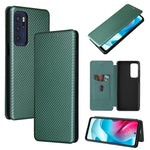 Struttura in fibra di carbonio Flip orizzontale magnetico Custodia in pelle TPU + PC + PU con slot per schede, For OPPO Reno6 4G, For Motorola Edge (2021), For Motorola Moto G60S