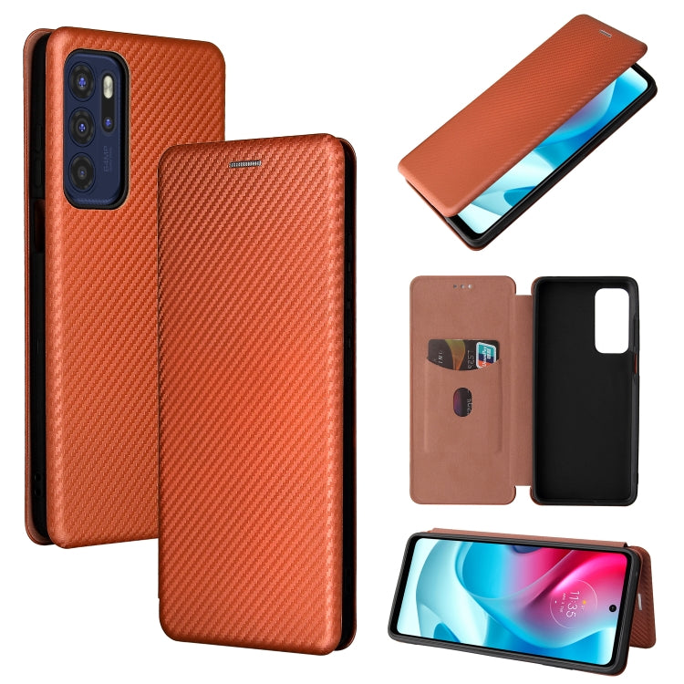 Struttura in fibra di carbonio Flip orizzontale magnetico Custodia in pelle TPU + PC + PU con slot per schede, For OPPO Reno6 4G, For Motorola Edge (2021), For Motorola Moto G60S