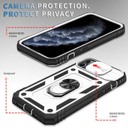 Cover per fotocamera scorrevole Custodia protettiva in TPU + PC con supporto girevole a 360 gradi e slot per schede, For iPhone 11 Pro, For iPhone 11 Pro Max