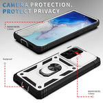 Cover per fotocamera scorrevole Custodia protettiva in TPU + PC con supporto girevole a 360 gradi e slot per schede, For Samsung Galaxy S21 Ultra 5G