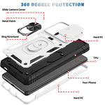 Cover per fotocamera scorrevole Custodia protettiva in TPU + PC con supporto girevole a 360 gradi e slot per schede, For Samsung Galaxy S21 Ultra 5G