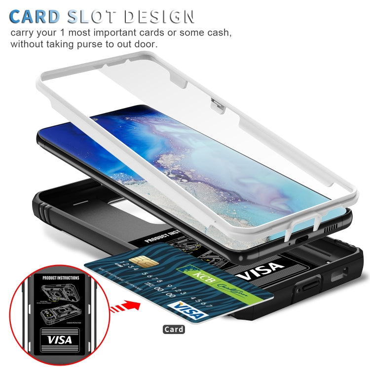 Cover per fotocamera scorrevole Custodia protettiva in TPU + PC con supporto girevole a 360 gradi e slot per schede, For Samsung Galaxy S21 Ultra 5G