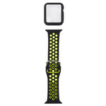 Cinturino di ricambio in silicone + custodia protettiva con set di protezioni per lo schermo per la serie Apple Watch, 3 & 2 & 1 38mm