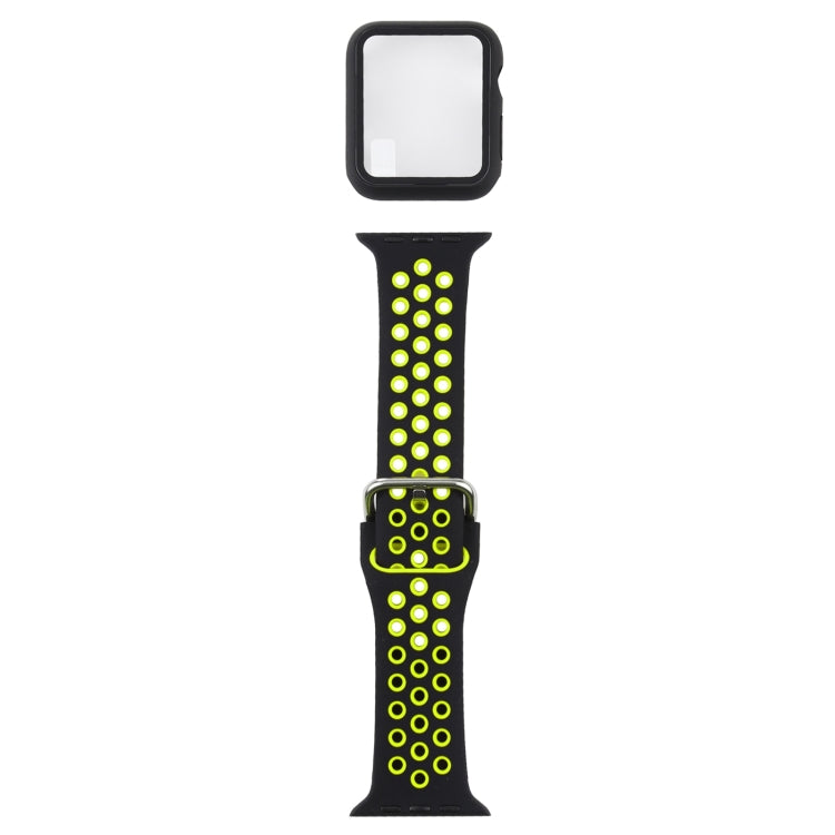 Cinturino di ricambio in silicone + custodia protettiva con set di protezioni per lo schermo per la serie Apple Watch, 3 & 2 & 1 38mm