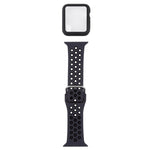 Cinturino di ricambio in silicone + custodia protettiva con set di protezioni per lo schermo per la serie Apple Watch, 3 & 2 & 1 38mm
