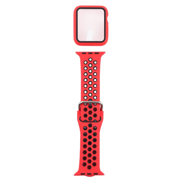 Cinturino di ricambio in silicone + custodia protettiva con set di protezioni per lo schermo per la serie Apple Watch, 3 & 2 & 1 38mm